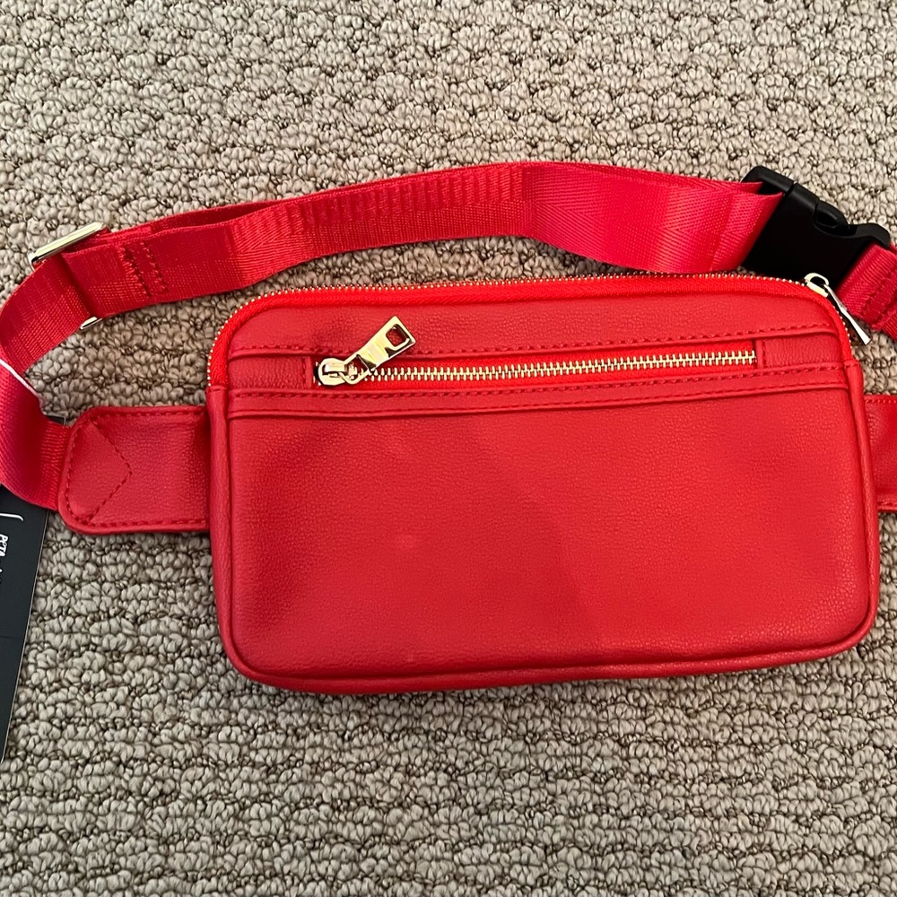 Isabelle Red Vegan Leather Crossbody